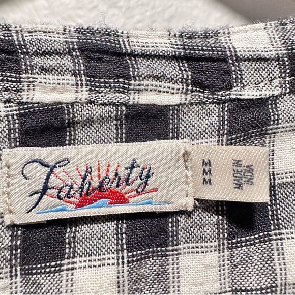 Faherty Black and White Checkered Mini Dress Size Medium - Picture 2 of 10